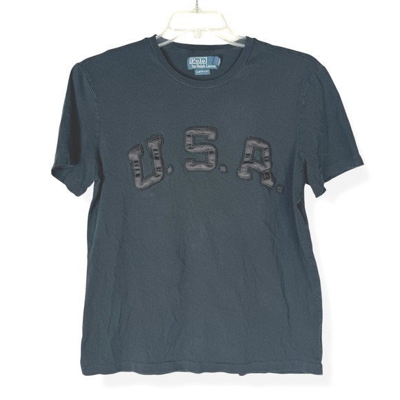 Polo by Ralph Lauren USA T-Shirt Mens Size‎ Large Indie Sleaze Streetwear Casual - Picture 1 of 11